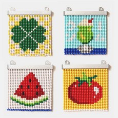 비즈 발 만들기 토마토 네잎클로버 커튼 메론소다 구슬발 [20cm 재료 4종 미니 DIY 키트 비즈발 공예] 세트, 2.수박