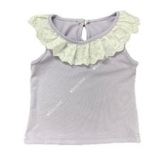 BabyBear 女童花邊背心 兒童甜美荷葉邊無袖上衣 輕薄柔軟百搭款