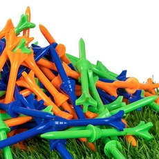 LZFAN Golf Tees 8.9cm(3 1/4인치) 플라스틱 골프 티 4프롱 안정성 티 깨지지 않는 롱 마찰 및 사이드 스핀 감소 색상 (100개), 50개