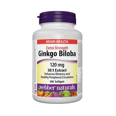 웨버네추럴스 징코 빌로바 고함량 은행나무 추출물 120mg 300정 2개 기억력 혈행건강
