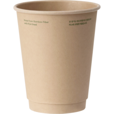대나무 이중종이컵 PLA코팅 12oz 390mL 뚜껑별도, 25개, 1개입