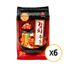 [한일식품] 본고장 제면명가 김치우동 2인 440g, 6개