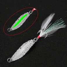 Luya 미끼 Tianyan 거머리 발광 스팽글 세트 빛나는 가짜 콕마우스 베이스 시뮬레이션 1 개, 02 Silver