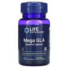 LIFE EXTENSION Mega GLA芝麻木酚無麩質軟膠囊, 30顆, 1罐