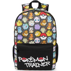 Get Trend Pokemon Kids Backpack for Boys Anime 18in Book Bag Adjustable Padded Straps Travel Scho, Black/Multicolor Pokemon