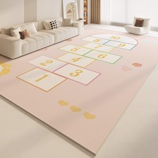 地毯客廳臥室牀邊毯寶寶爬行墊大面積全鋪地墊閱讀區兒童房, 跳房子-粉