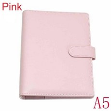 빈티지 리필 노트북 파일 폴더 메모장 커버 가죽 링 바인더 사무용품 신제품, 2)A5 Pink