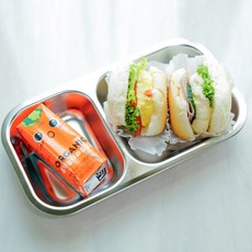 인콕 다이어트 스텐 식판 2구, 1개, 없음