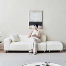하이피러브 모던 아쿠아텍스 기능성 패브릭 3인용 소파 거실 신혼집 기사방문 무료설치, 소프트 아이보리(우형)