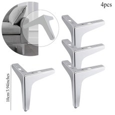 DIY 교체 소파 가구용 금속 다리 현대 삼각형 캐비닛 의자 헤비 듀티, 4pcs 10cm Silvery