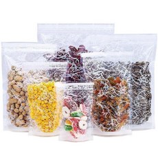透明雪花自封自立袋 食品級包裝袋 乾貨堅果密封口袋, 1個
