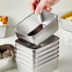 스테인리스 음식보관 밀폐용기, 4개, 1세트