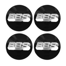 휠캡 허브스페이스 자동차 휠 센터 허브 캡 커버 BSS 로고 엠블럼 스티커 B-BS 스타일링 액세서리 70mm 4 개, Black silver