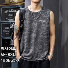 꽃소담 8XL까지 빅사이즈 남자 루즈핏 쿨링 티셔츠 민소매 밀리터리 아이스 나시티 운동 헬스 러닝 X-Y26A158