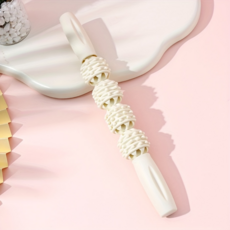 4롤러 다리 허리 전신 마사지 롤러 스틱 지압봉 마사지기 2개 세트, 1세트, 아이보리