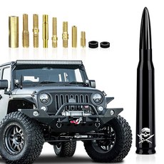 Ajxn 1 PC 자동차 트럭 안테나 5.4인치 자동차 안테나 마스트 GM 쉐보레 실버라도 1500 2500 3500 HD 아발란체 GMC 시에라 1500 2500 3500, 7 Double Sword Skeleton Black