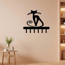 우아한 고양이 얼굴 모양의 금속 벽걸이 후크 현관용 공간 절약형 열쇠걸이 코트 걸이, 1개, 1. TY-101109