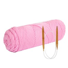 DIY針織棉線 4入+編織棒針 7mm+設計圖案, 33 號, 1套