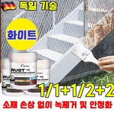 [총알배송] 초강력 녹 제거제 녹방지 페인트 녹방지 페인트 녹 전환제 페인트 녹 전환제 방청 페인트 녹변환제 녹위에 바르는 페인트 스텐 차량 철 금속 부식제거 붓 증정, 1개, 500g, 화이트