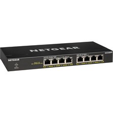 NETGEAR GS308E 관리형 스위치 8포트 기가비트 이더넷 LAN 플러스 플러그 앤 플레이 네트워크 IGMP 스누핑 QoS VLAN 무팬 견고한 금속 하우징 블랙, Unmanaged POE+ 83W, 8-Port