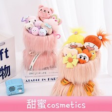 甜蜜cosmetics 新品網紅卡通花束創意長毛玩偶花束送女友可愛公仔閨蜜少女心禮物, 1個, 長毛款【缺牙巴姐妹】