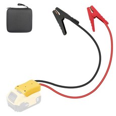 DEWALT 디월트 20V 배터리 점프 스타터용 점퍼 케이블 클램프 6.1m(2.0피트) 8AWG 튼튼한 자동차 케이블 디월트용 어댑터 포함 휴대용 부스터 보관 케이스 포, 1개, 레드/블랙