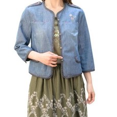 비꼴리끄 비꼴리끄어깨 견장 칠부소매 숏데님 자켓 550613