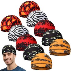 Tarpop 남성용 스컬 캡 쿨링 용접 하드 헬멧 라이너 사이클링 위킹 비니 Do Rag 헤드 랩 10개 다양한 색상.