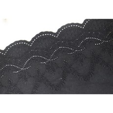 참보부상 오리엔탈 4색 21cm 면 레이스 홈데코 홈패션 부자재 커텐 커튼 단면 양면, 1개, 블랙