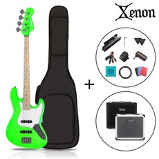 제논 JB-420 입문용 베이스기타 앰프 포함 패키지, 형광그린(M), 1개
