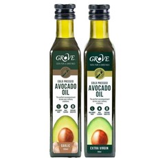 GROVE 克羅福 原味+香蒜 冷壓酪梨油 紐西蘭進口, 2個, 250ml