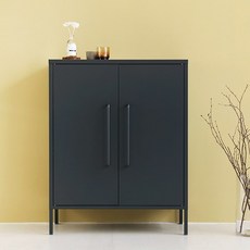 PIDOR 캐비넷 모던세로중 2문 수납장 8001015, 다크그레이 0101.2744