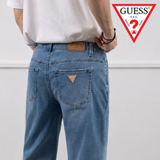 게스 남자 여름 청바지 저온스 슬림 스트레이트 데님 시원한 청바지 bbomza파우치