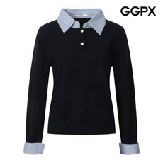 GGPX 지지피엑스 스트라이프 카라넥 베이직 니트 GQ2KP004B