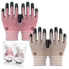 장갑이네 국산 제작 꼬마손 어린이 NBR 코팅장갑 키즈 작업장갑 텃밭 가드닝 갯벌 체험 장갑, 핑크+베이지 혼합 2종 S, 1세트