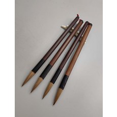 80年代 狼毫大楷 創匯時期回流老毛筆 4支打包 牛角筆鬥牛角筆掛 烤紅竹筆桿 純毛料無化纖, 1個, 參考詳情頁