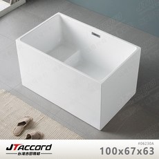 JTACCORD 100cm 方形壓克力獨立浴缸, 1個