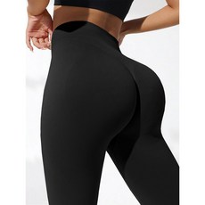 女士緊身高腰瑜伽褲 束腹健身緊身褲 素色長褲 適合健身房慢跑騎行