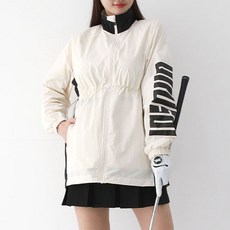 [순이야] J.여성 소매 나염 골프 배색 스트링 바람막이