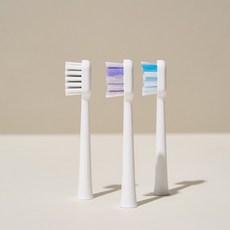 리게 웨이브 60 음파전동칫솔 전용 칫솔모 3개입, 3종 믹스(소프트/화이트닝/딥 클리닝)