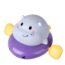 可愛熊貓造型拉線驅動噴水洗澡玩具，寶寶洗澡好夥伴，安全環保, 河馬, 1個