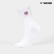 빅터 배드민턴 스포츠 장목양말 VT25CSC209U, White, 1개