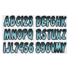 Hardline Products Series 200 Factory Matched 7.6cm(3인치) 보트 및 PWC 등록 번호 키트 블랙/키위 - BLKKI200 135130, Bluejay - 블랙