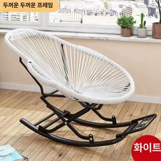 1인 흔들 의자 싱글 북유럽 베란다 인용 소파 테라스 원목 안락의자 엔틱 스윙 무중력, 1개, X형 대형  화이트