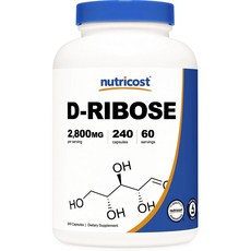 nutricost D-核糖膠囊 2800mg, 1個, 240 件