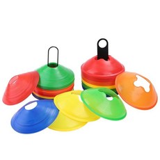 足球訓練器材 標誌桶碟盤路 障礙物 雪糕筒標誌碟 標誌盤 標示盤 飛碟盤 圓盤 角標 地標 三角錐, 1個, 花口標誌盤5個