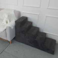 8 DECO 강아지계단 애견계단 펫스텝 5단 높이 60cm_극세사그레이, 다크그레이-5단, 1개