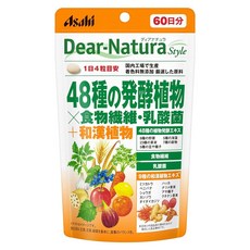 Asahi 朝日 Dear Natura Style 48種發酵植物×膳食纖維與乳酸菌+日北漢方植物錠, 240顆, 1個