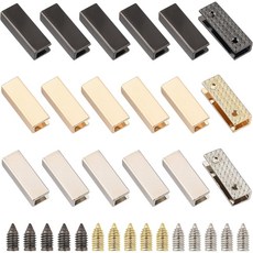 아연 합금 리본 크림프 엔드 믹스 컬러 가죽 가방 핸드백 손공예 제작 가장자리 처리 DIY 25x9x7mm 1세트 18개 컬러 당 6개, 1개
