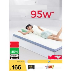 1인용 접이식 토퍼매트리스 기숙사 슈퍼싱글 침대용, 1. 블루화이트6cm, 90x190cm